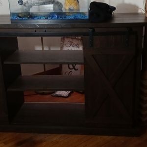Tv stand and laptop